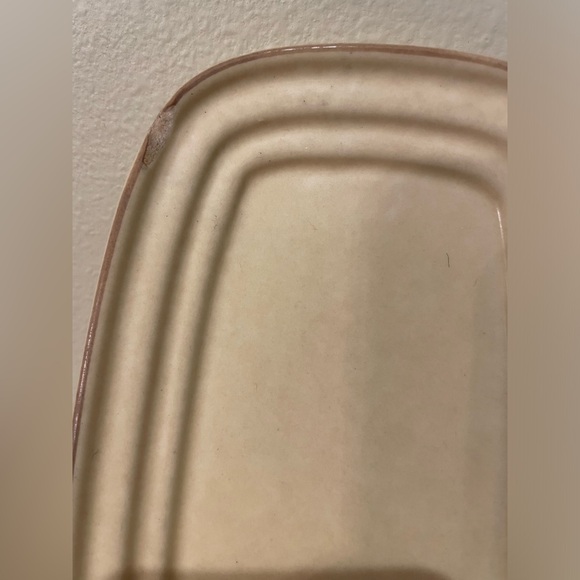 Vintage Pfaltzgraff Village Pattern Cream Beige Covered Butter Dish With Lid - Picture 6 of 6